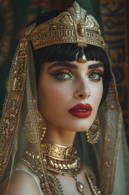 灵感来自埃及艳后的新娘肖像