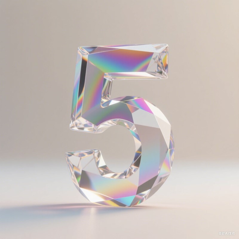 AI生成透明钻石晶体数字~附提示词/咒语