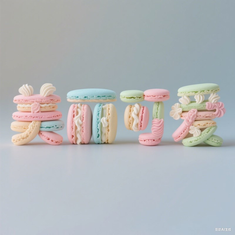 马卡龙梦幻风格创意标题字体