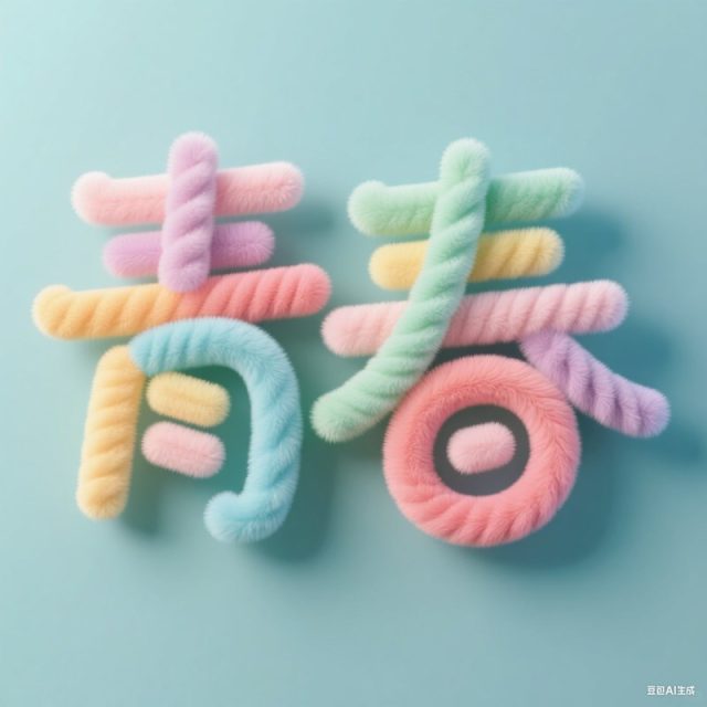 毛绒扭扭棒创意标题字体