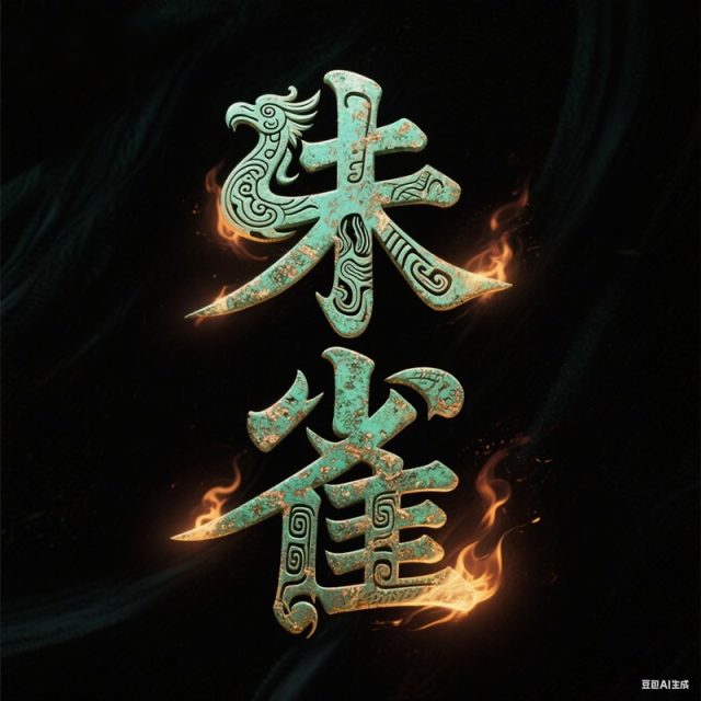 绿锈青铜创意标题字体