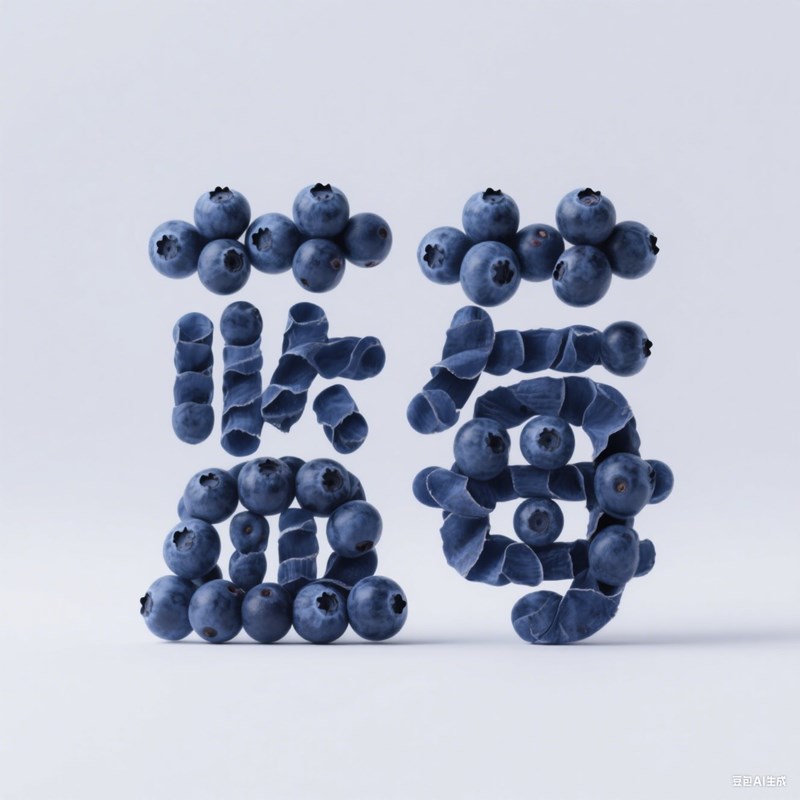 圆润Q弹蓝莓创意标题字体