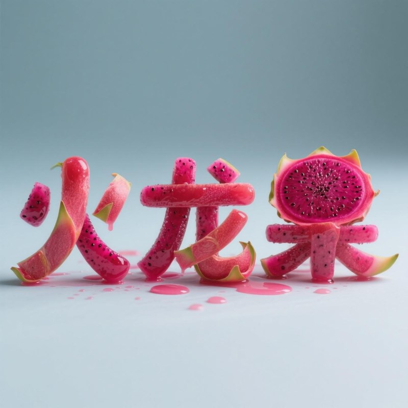 圆润Q弹火龙果创意标题字体