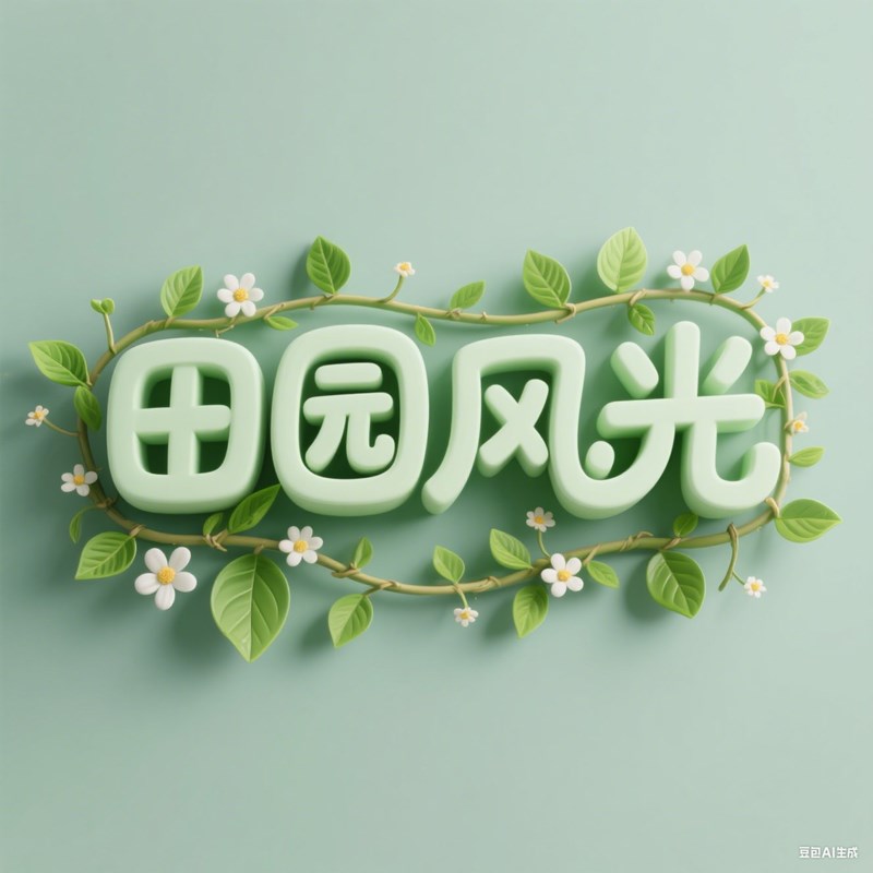 3D立体田园清新自然风格创意标题字体