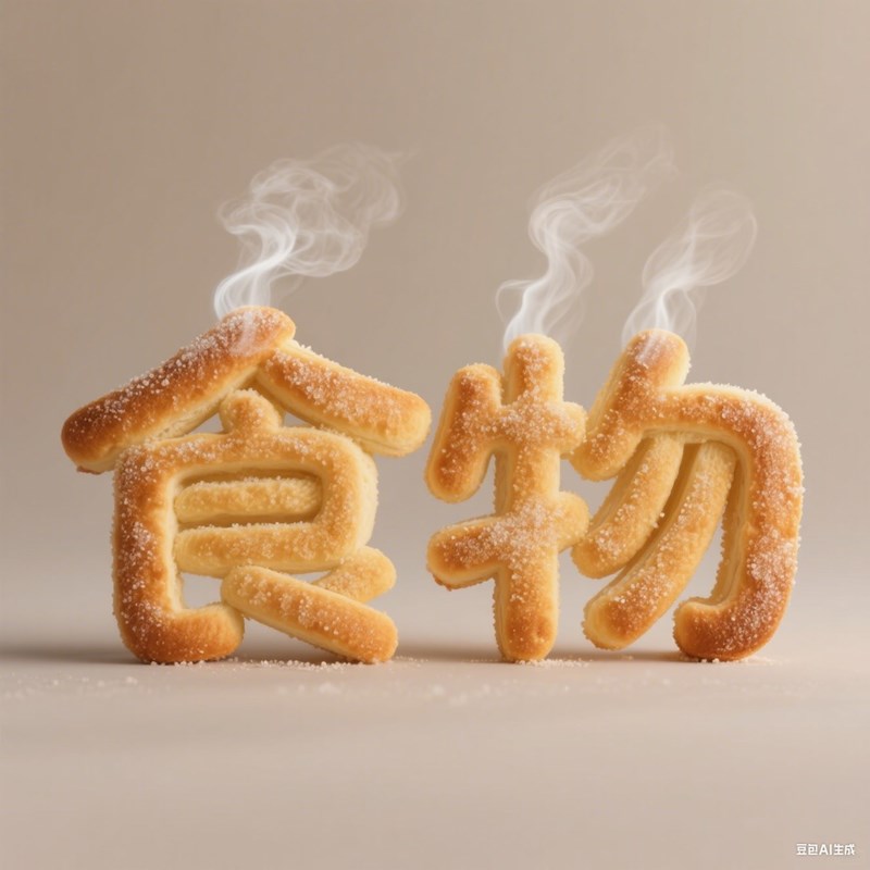 3D立体面包趣味创意标题字体