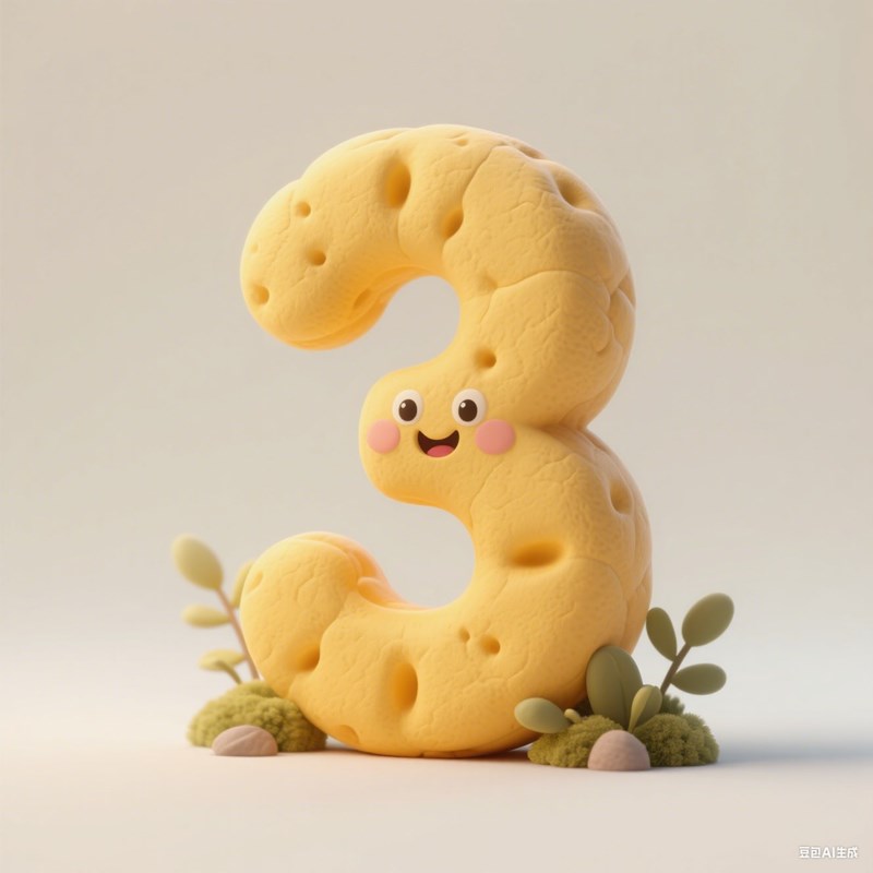 AI生成3D立体粘土数字~附提示词/咒语