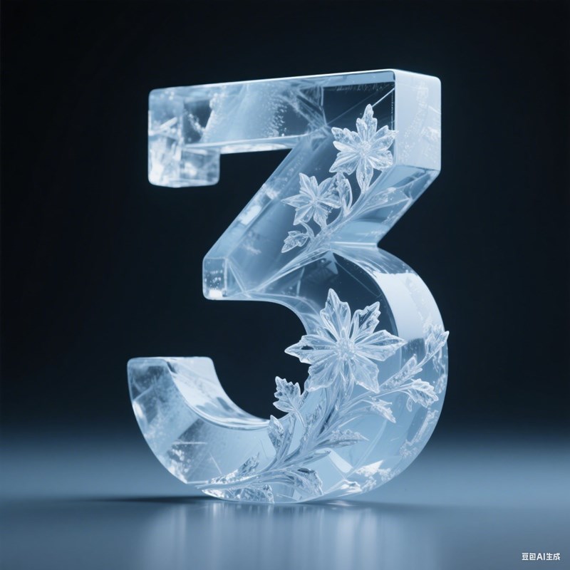 AI生成3D立体冰霜数字~附提示词/咒语
