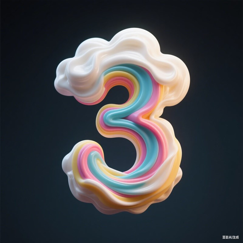 AI生成3D立体奶油数字~附提示词/咒语