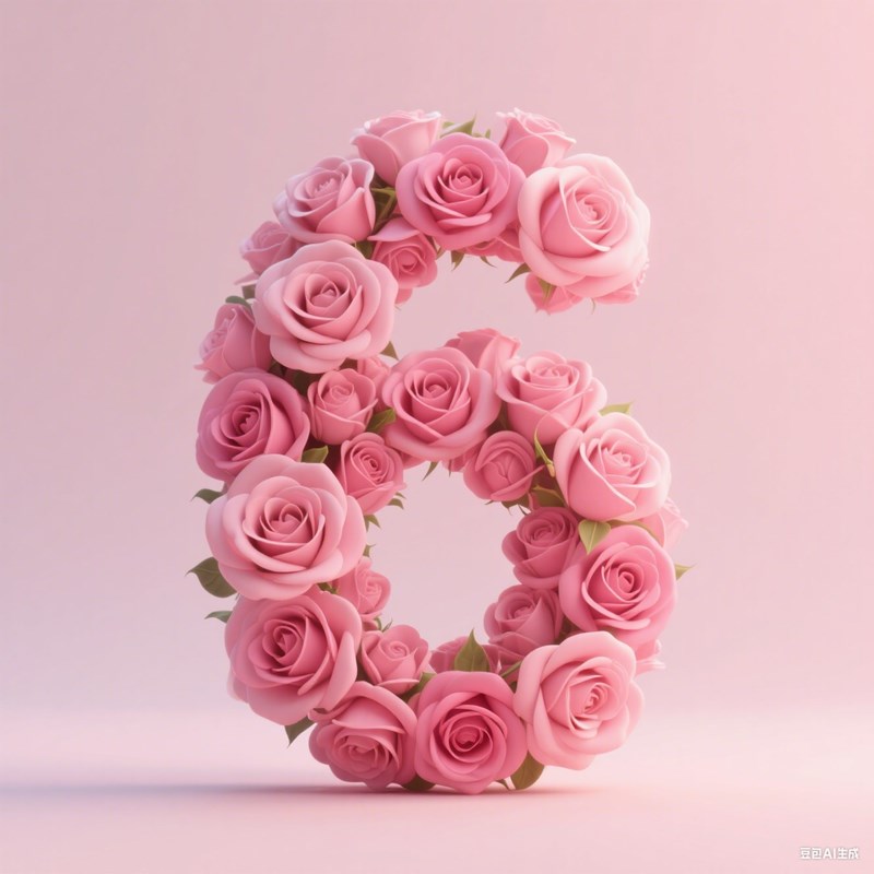 AI生成3D立体玫瑰数字~附提示词/咒语