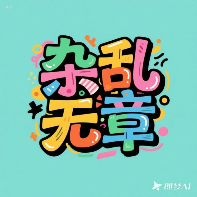 AI生成元素丰富多元色彩涂鸦字体~附提示词/咒语