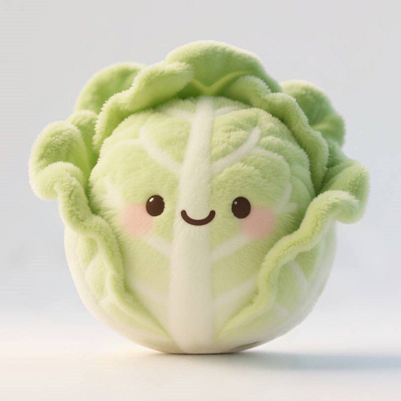 AI生成3D立体毛茸茸生菜~附提示词/咒语