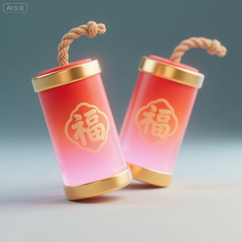AI生成3D立体中式爆竹烟花~附提示词/咒语
