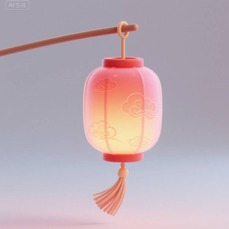 AI生成3D立体中式灯笼~附提示词/咒语