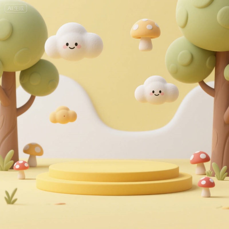AI生成可爱圆形舞台场景~附提示词/咒语
