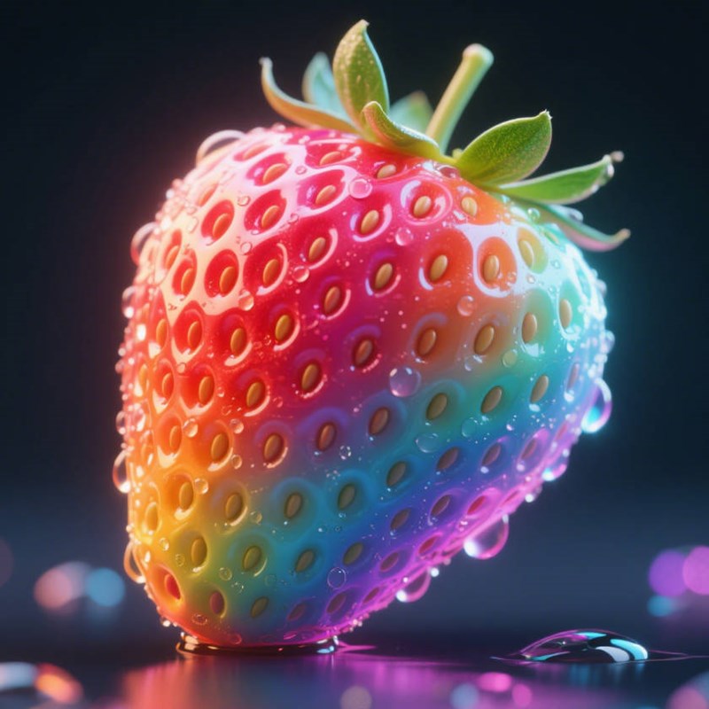 AI生成真实草莓特写照片~附提示词/咒语