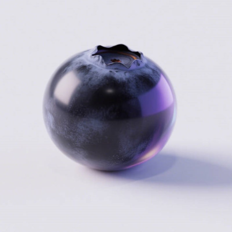 AI生成磨砂玻璃质感蓝莓~附提示词/咒语