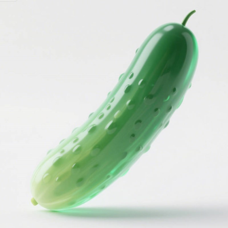 AI生成磨砂玻璃质感黄瓜~附提示词/咒语