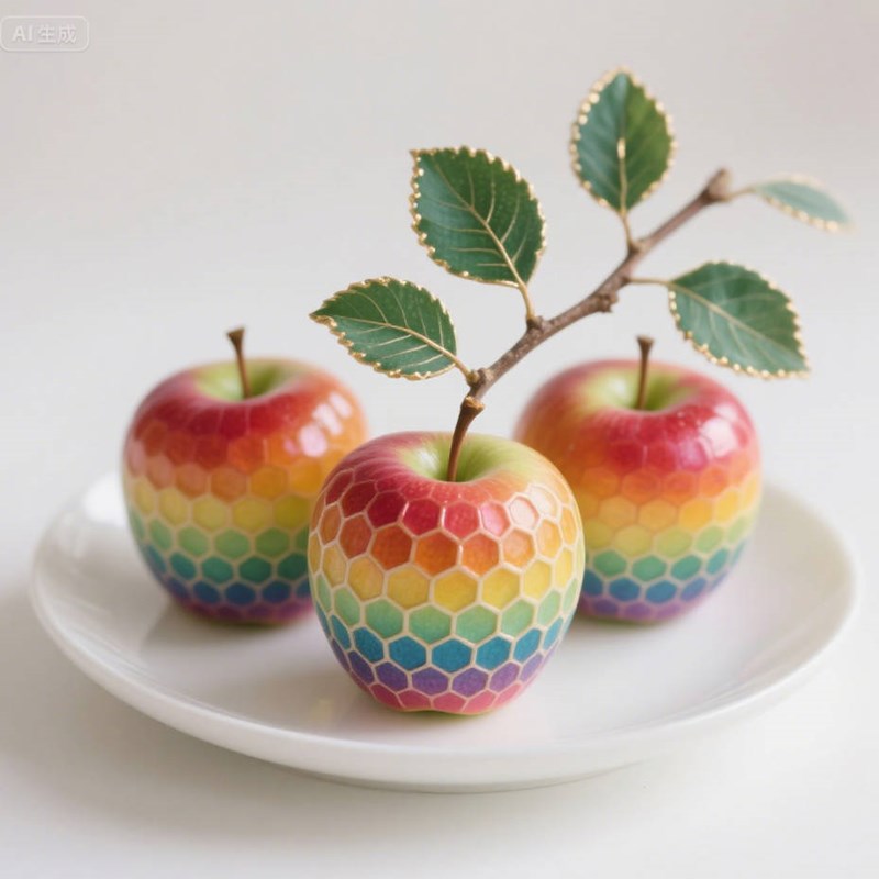 一键生成蜂窝状纹理苹果
