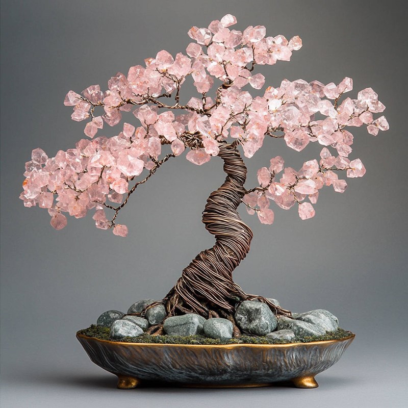 Midjourney镜头下的矿晶石盆景摆件~附咒语