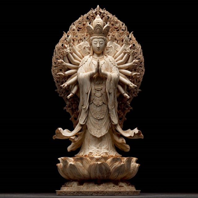 Midjourney镜头下的千手观音雕像~附咒语