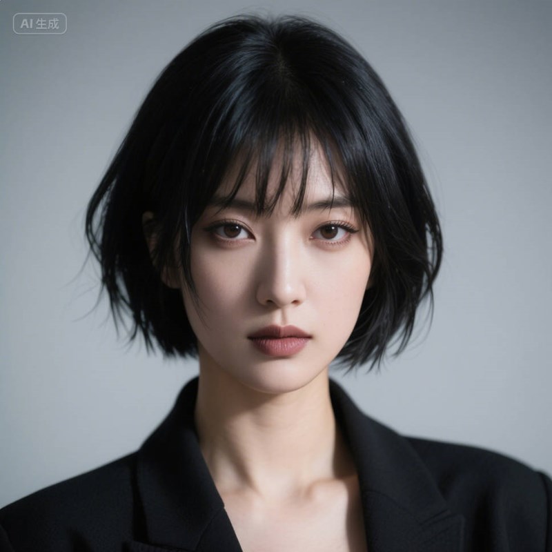 AI生成利落短发~附提示词/咒语