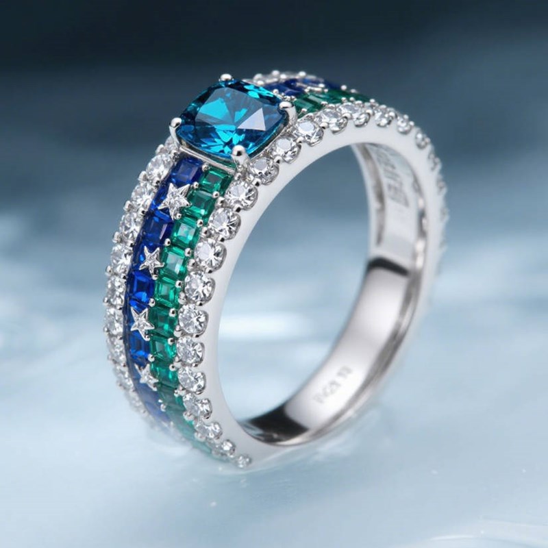 AI生成环绕式铂金戒指~附提示词/咒语