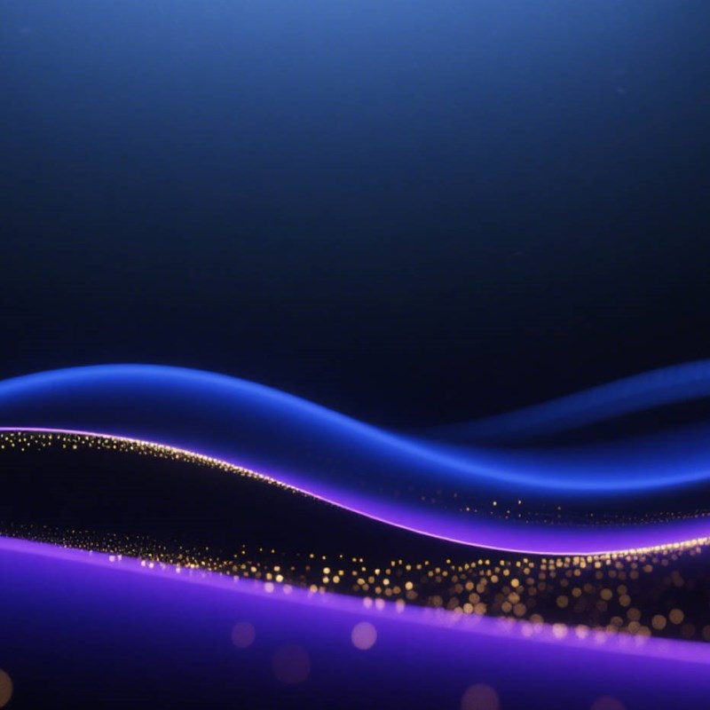 科技感发布会kv背景，流畅的深蓝色和深紫色渐变波浪线条~附咒语