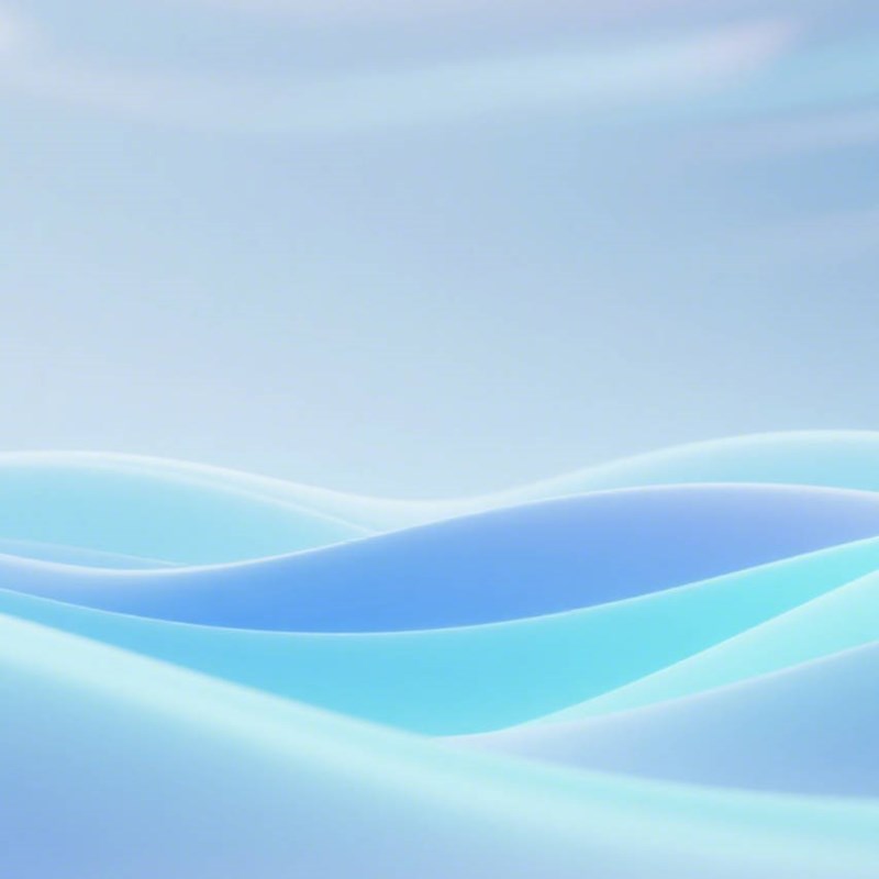 科技感发布会kv背景，流畅的淡蓝色和白色渐变波浪线条~附咒语