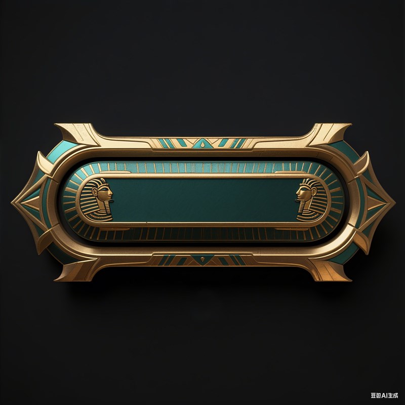 AI生成欧式游戏质感古埃及图案装饰UI按钮~附提示词/咒语