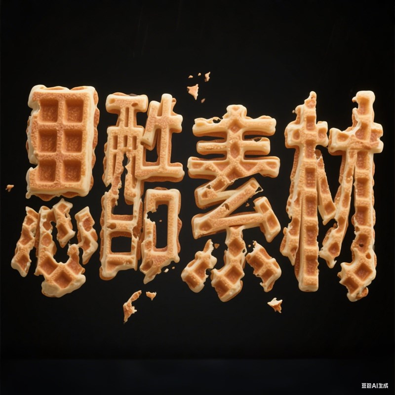 AI生成3D立体华夫饼构成创意字体~附提示词/咒语