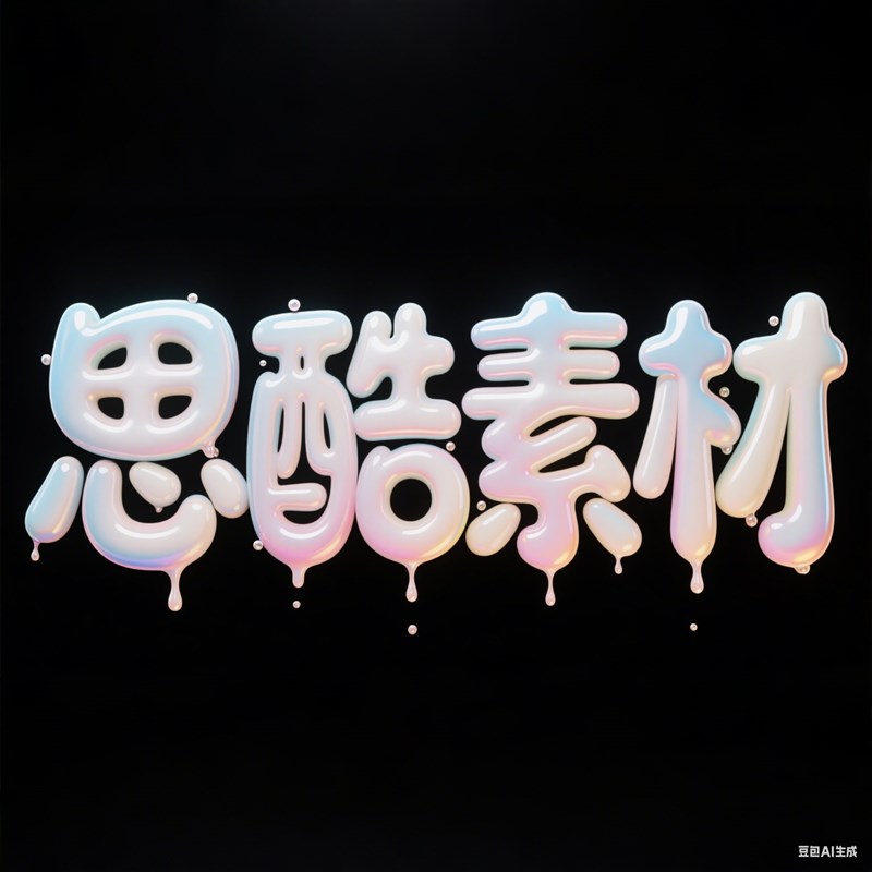 AI生成3D立体彩色液体创意字体~附提示词/咒语